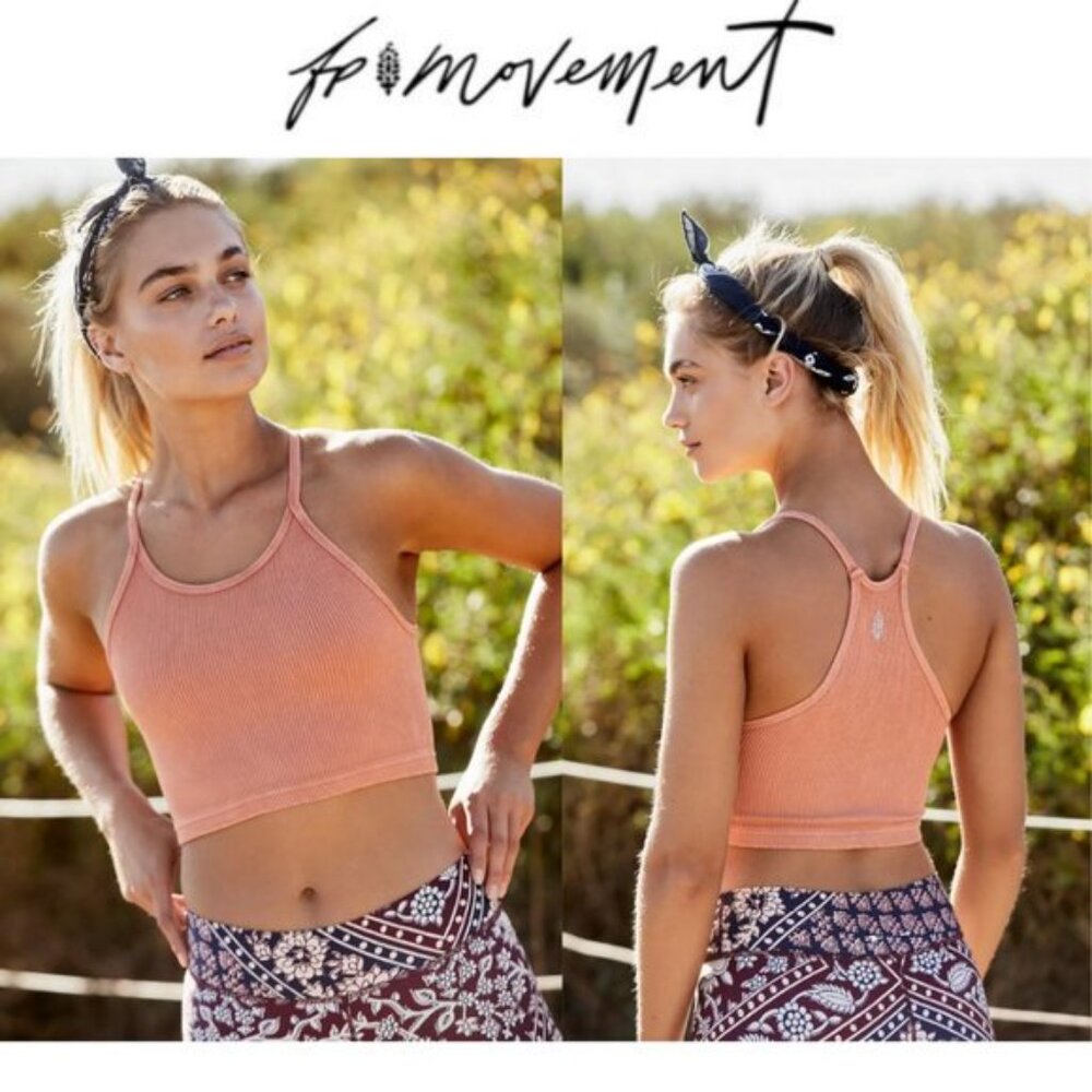 Free People Happiness Runs Tank Cropped Top FP Movement Size XS / Small Pink